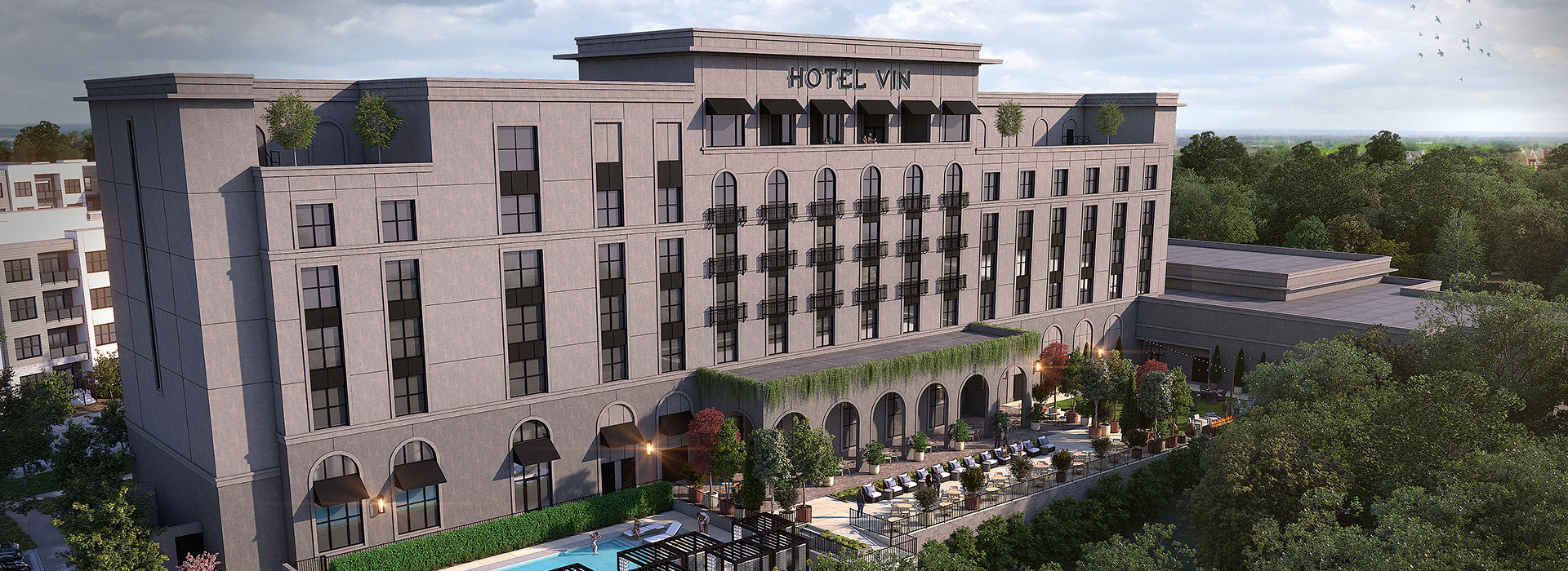 A grand city retreat—timeless architecture, elevated views At Hotel Vin Rogers, Arkansas,